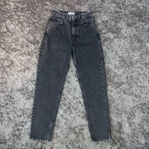ZARA gray Jeans high rise straight leg pants